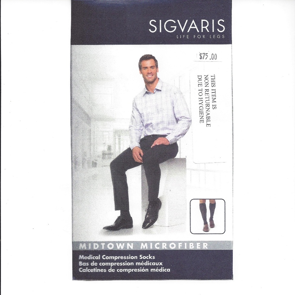 SIGVARIS Tan-Khaki Mens Medical Compression Socks